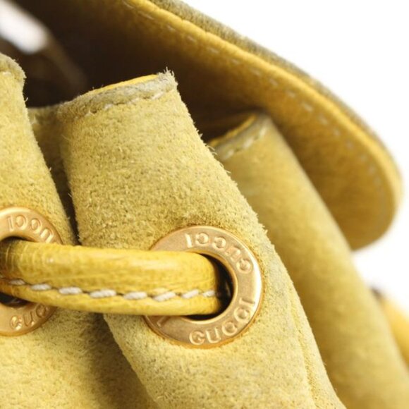 Gucci Yellow Suede Mini Bamboo Backpack 54gz421s main image 6